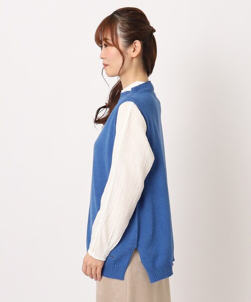ベスト ジレ 「カラー追加／コットンカシミヤ／日本製／ワンマイルウエア」ニットベスト レディース LAURA ASHLEY ベスト ジレ 「カラー追加／コットンカシミヤ