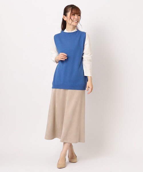 ベスト ジレ 「カラー追加／コットンカシミヤ／日本製／ワンマイルウエア」ニットベスト レディース LAURA ASHLEY ベスト ジレ 「カラー追加／コットンカシミヤ