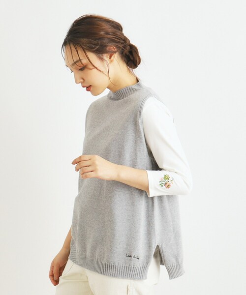 ベスト ジレ 「カラー追加／コットンカシミヤ／日本製／ワンマイルウエア」ニットベスト レディース LAURA ASHLEY ベスト ジレ 「カラー追加／コットンカシミヤ
