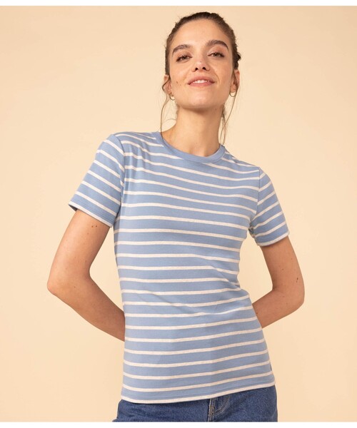 PETIT BATEAU マリニエールTシャツ 6A〜12A PETIT BATEAU tシャツ マリニエールクルーネック半袖Tシャツ