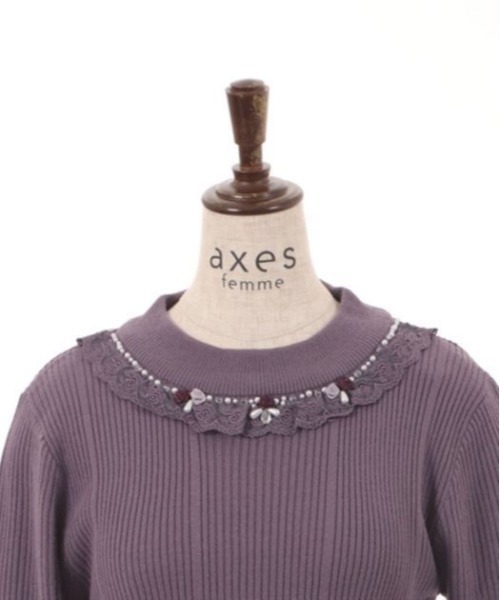 axes femme（アクシーズ ファム） ニット バラボトルネックニットプル