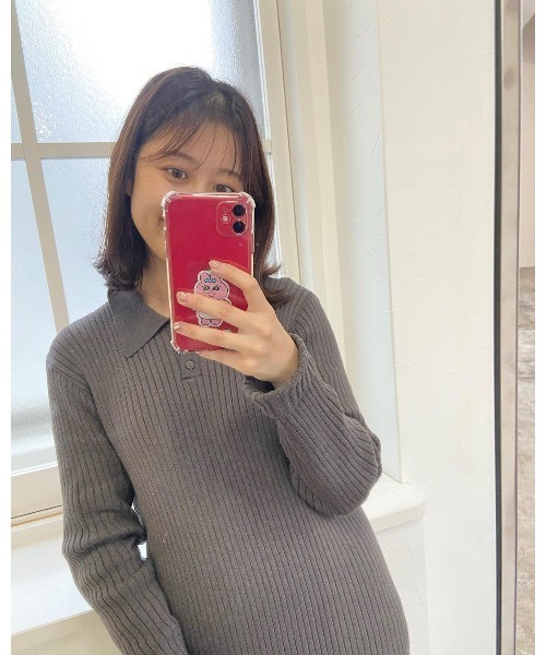 Pierrot（ピエロ） ワンピース 襟付きリブニットワンピース : ZOZOTOWN