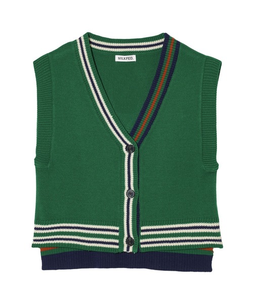 ベスト ミルクフェド MILKFED KNIT VEST レディース ブランド 春 黒 白 黄色 レディースベスト ジレ オシャレ シンプル 可愛い MILKFED. ベスト ミルクフェド MILKFED KNIT VEST レディース