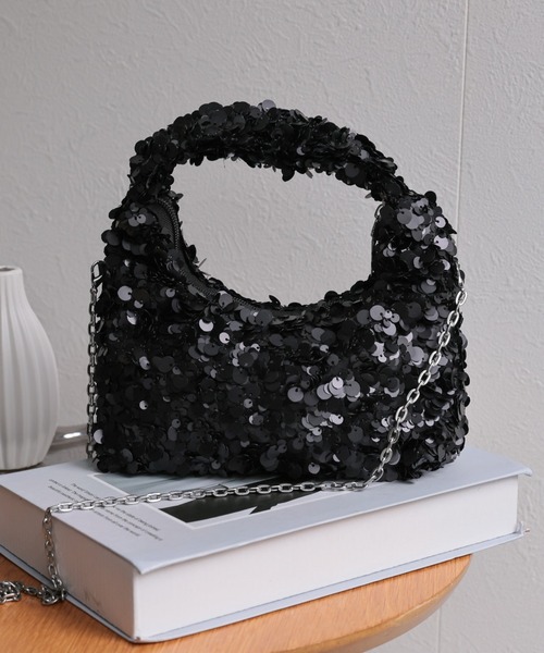 美品 nowos スパンコール 刺繍 巾着 ショルダーバッグ ap retro ショルダーバッグ バッグ スパンコール巾着バッグ / ミニ