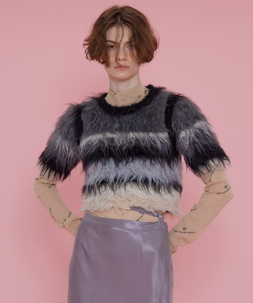 MAISON SPECIAL（メゾンスペシャル） 半袖ニット FREE ブラック