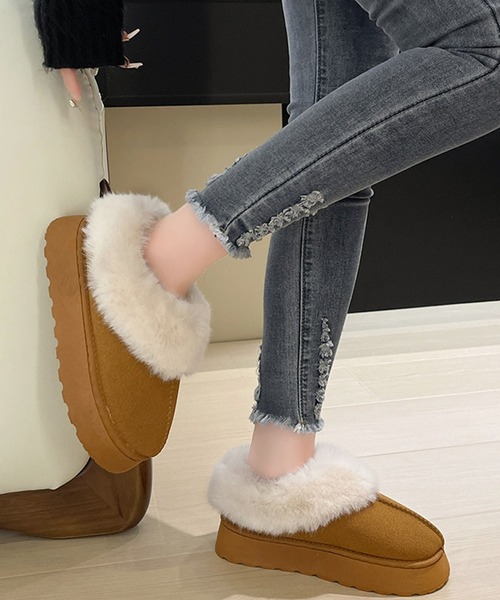 スリッポン 「スタイルアップしながらあったか」ボリュームソール