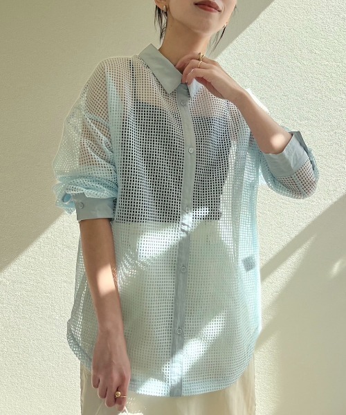 Ada. ブラウス シャツ メッシュ 襟付き レディース : ZOZOTOWN