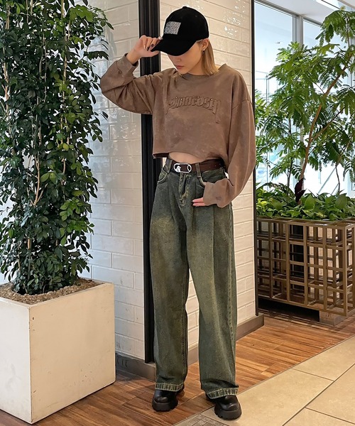 【tenderloin】ダークデニム ワイドレッグパンツ 32 slattgir ジーンズ デニム デニムパンツ 高身長 ハイウエスト
