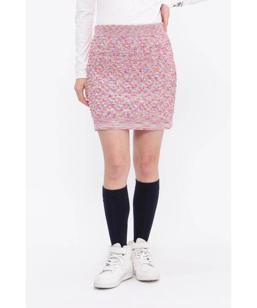 PEARLY GATES スカート 「PEARLY GATES」凸凹編み ニットスカート