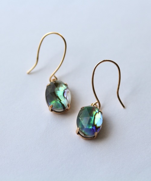 cui-cui（キュイキュイ） ピアス クリスタル / 黒蝶貝 ピアス | K10YG 