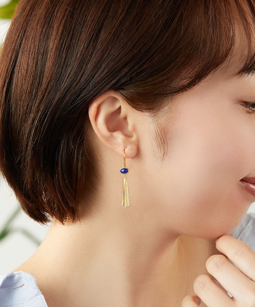 Vermeer Studio クオーツ ドロップロングピアス美品 Vermeer Studio クオーツ ドロップロングピアス美品