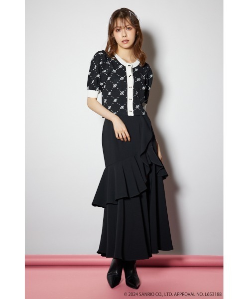 FREAK'S STORE/”HELLO KITTY” リボン柄 Vネックニット