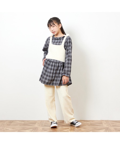 trois lapins kp チュニック ニットビスチェ＆チェックチュニック
