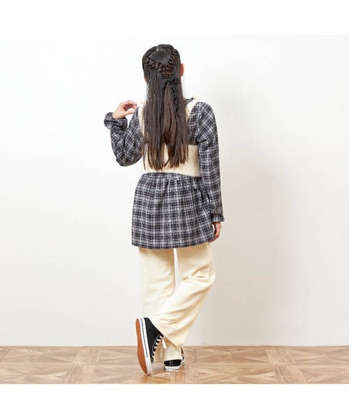 trois lapins kp チュニック ニットビスチェ＆チェックチュニック