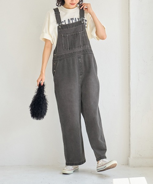 美品✨Drawer ドゥロワー グレー デニム オーバーオール ROPE' PICNIC（ロペ ピクニック） サロペット オーバーオール デニム