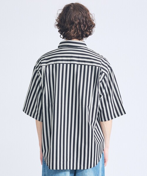 ABAHOUSE（アバハウス） シャツ サッカーストライプ スキッパーシャツ