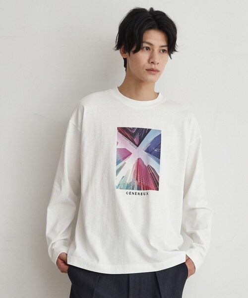6(ROKU)＞フォト プリント ロングスリーブ Tシャツ LIP