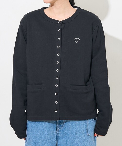 PLAY ブラックカーディガン ハート刺繍 Comme Des Garçons Play ハートパッチ カーディガン | ブラック