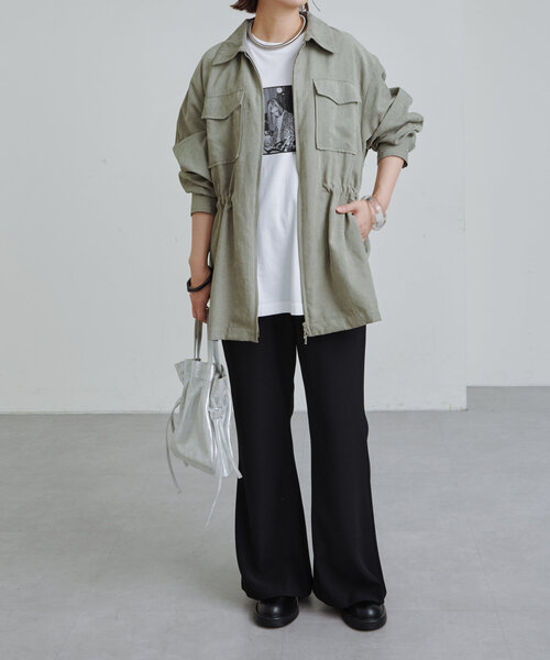 Omekashi（オメカシ） パンツ イージーフレアスラックス レディース