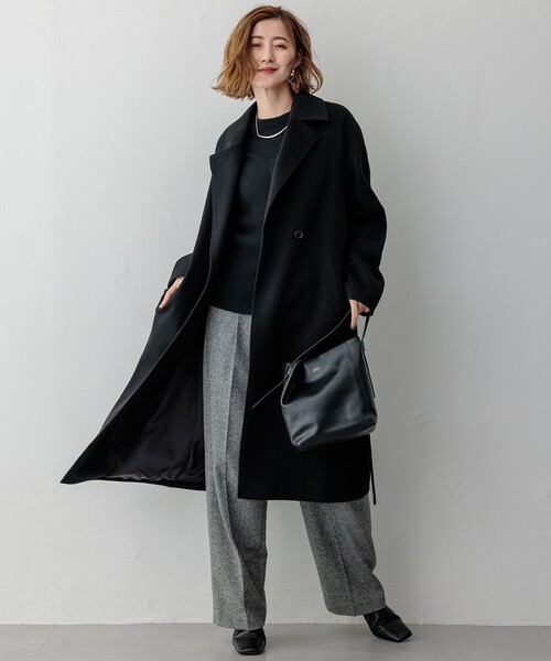 23区（ニジュウサンク） パンツ シルクネップヘリンボーン ワイド