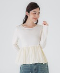 tシャツ 裾バルーンドッキングカットソー レディースの詳細画像2