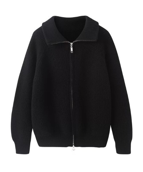 COO+i（クーイ） ニット セーター ダブルジップハイネックニット