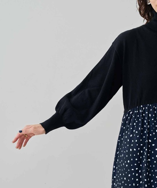 MEDE19F（メデジュウキュウ） ワンピース 異素材ドッキング