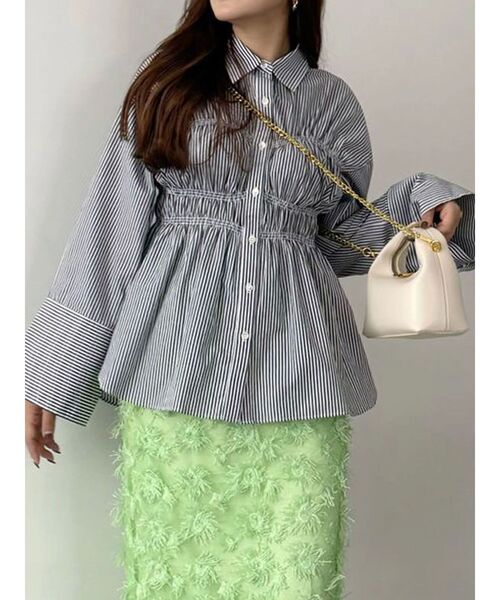 ブラウス シャツ 「OUNNOUN」ビスチェシャーリングシャツ レディース