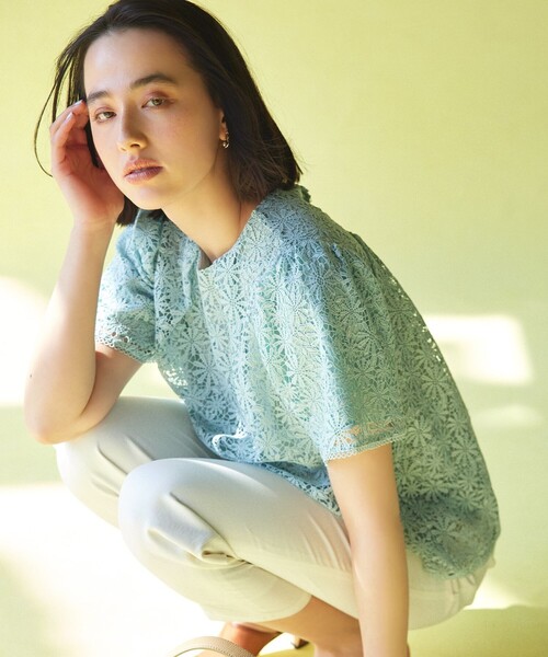 組曲（KUMIKYOKU） tシャツ フラワーレース ブラウス レディース 