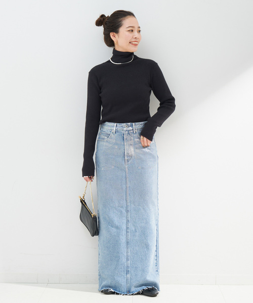 「B.C STOCK」 「Simplicite」タートルネックニット FREE ウッド レディース_画像2