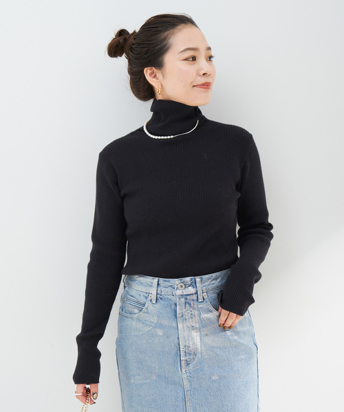 「B.C STOCK」 「Simplicite」タートルネックニット FREE ウッド レディース_画像5