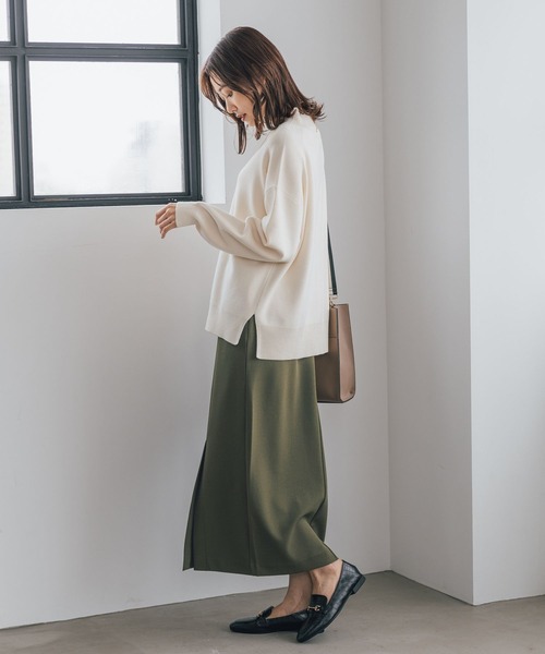 「GLOBAL WORK」 長袖ニット LARGE グレイッシュベージュ レディース_画像2