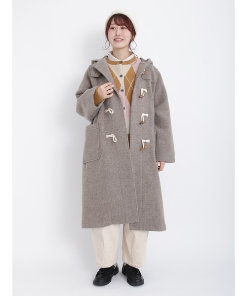 Samansa Mos2 ベージュ ダッフルコート フード付き Samansa Mos2（サマンサモスモス） ダッフルコート フリ- ベージュ