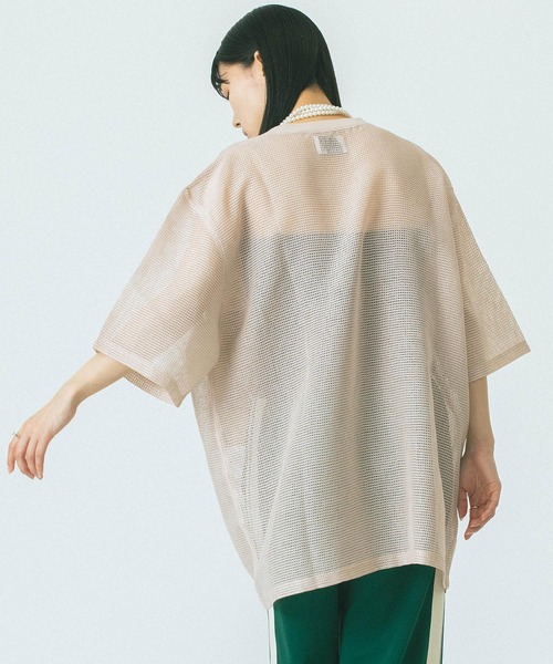 tシャツ (OKIRAKU x ROSE BUD)MESH RIC PRINT TOP レディース OKIRAKU tシャツ (OKIRAKU x ROSE BUD)MESH METARIC PRINT TOP