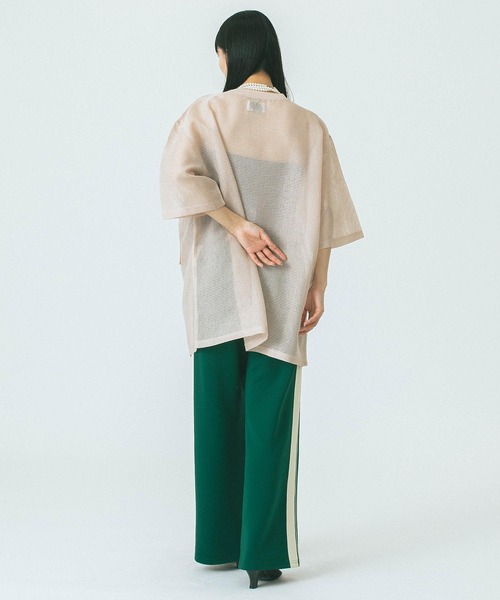 OKIRAKU tシャツ (OKIRAKU x ROSE BUD)MESH METARIC PRINT TOP