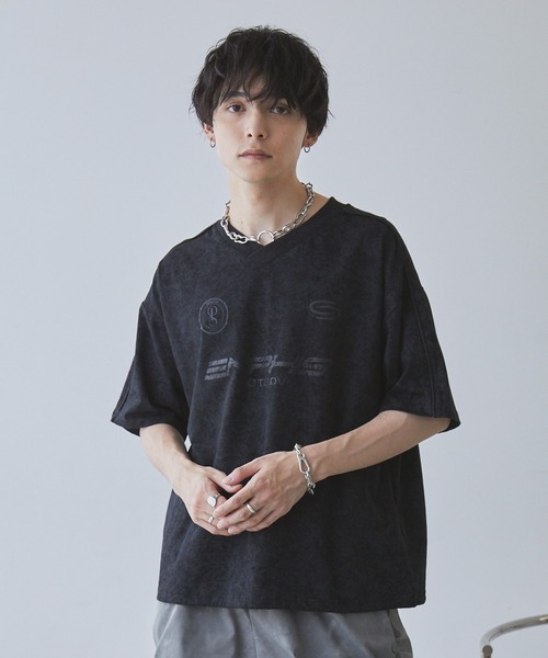 Spielio tシャツ Vintage like Vneck game T-shirt/ ヴィンテージ
