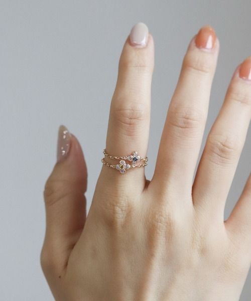 cui-cui（キュイキュイ） 指輪 リング フラワー チェーンリング