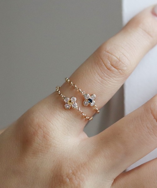 cui-cui（キュイキュイ） 指輪 リング フラワー チェーンリング