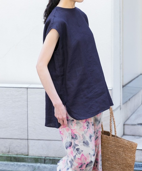 tシャツ リネンフレンチクルーネック レディース