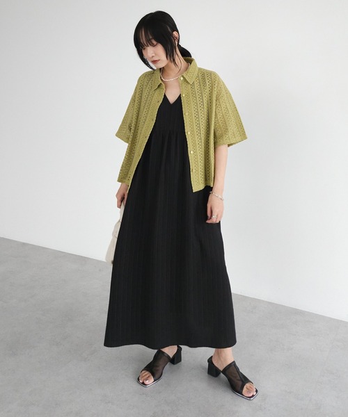G7565*ルーミーズ☆ノースリーブ☆ワンピース☆緑グリーン☆38 1363427_20516672_k3.jpg