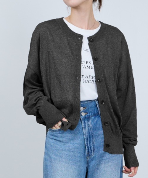 カーディガン Idnes シアー前後2wayカーディガン レディース