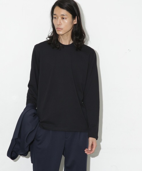 「NANO universe」 長(zhǎng)袖Tシャツ L ブラック メンズ