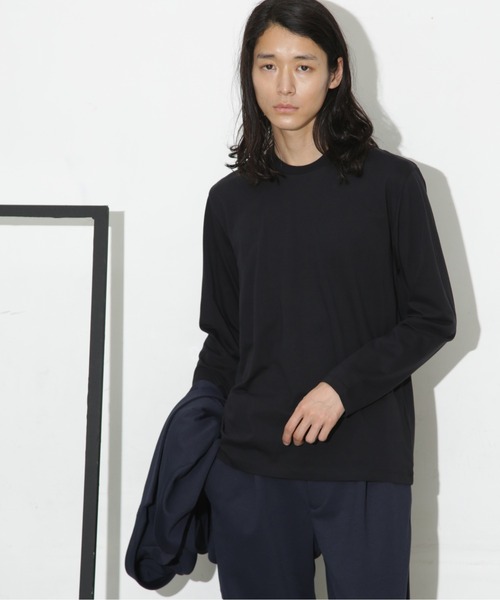 「NANO universe」 長(zhǎng)袖Tシャツ L ブラック メンズ
