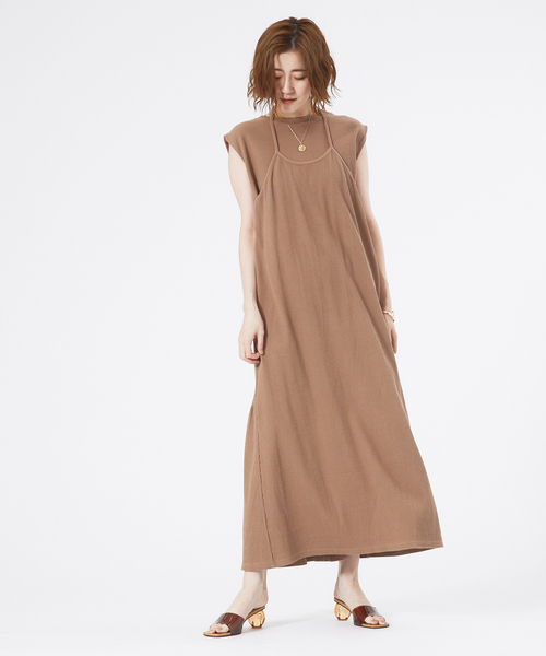 「abahouse mavie」 ノースリーブワンピース 36 サックスブルー レディース_画像5