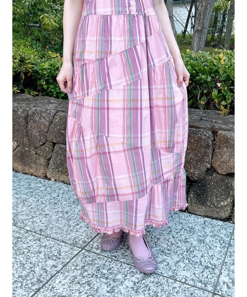 ピンクハウス♡ロング♡ワンピース♡半袖♡チェック PINK HOUSE ワンピース オリジナルチェックワンピース : ZOZOTOWN