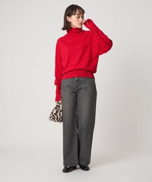 アトリエgg★シャンブルブランシェ18レッド★atelierggタートルニット アトリエgg☆シャンブルブランシェ18レッド☆atelierggタートルニット