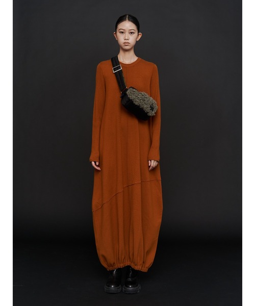 UN3D アンスリード　リボーンコクーンワンピース　ロングワンピース UN3D.（アンスリード） ワンピース COCOON KNIT OP / コクーンニット