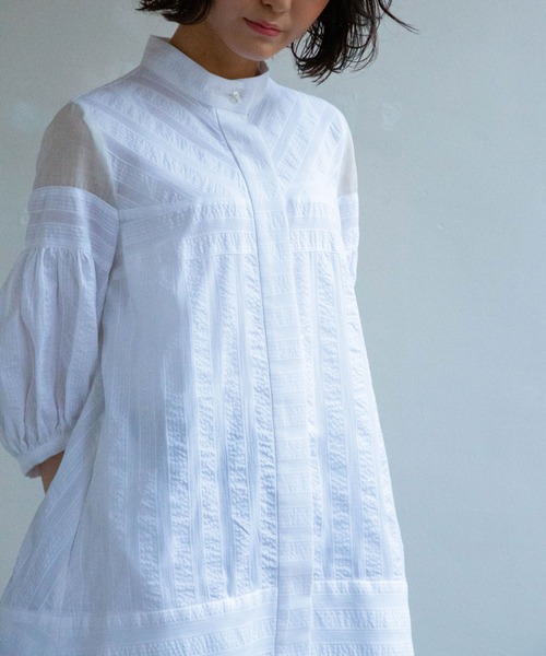 「AVIE」 7分袖ブラウス 38 オフホワイト レディース_画像2