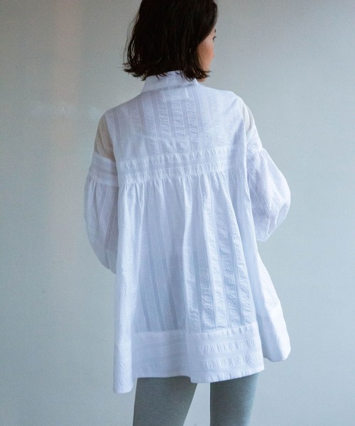 「AVIE」 7分袖ブラウス 38 オフホワイト レディース_画像3