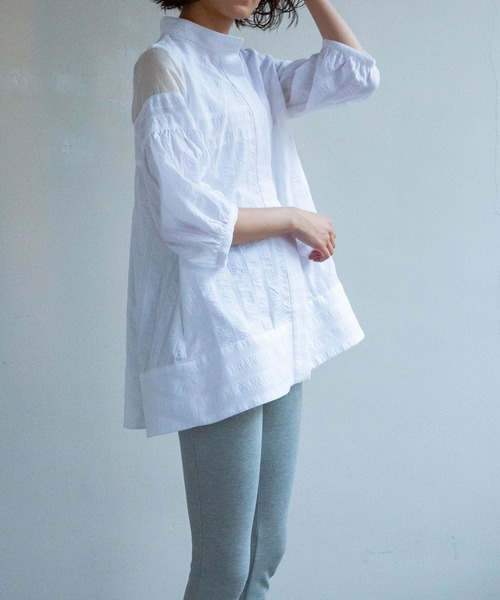 「AVIE」 7分袖ブラウス 38 オフホワイト レディース_画像5